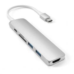 USB-C адаптер Satechi Type-C Slim Multiport Adapter V2, Silver