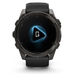 Умные часы Garmin Fenix 8 51 мм AMOLED Sapphire Carbon, Gray DLC Titanium with Black/Pebble Gray Silicone (010-02905-21)