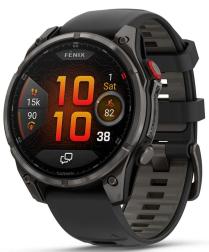Смарт-часы Garmin Fenix 8 Pro 47 mm Amoled Sapphire Carbon Gray DLC Titanium with Black/Pebble Gray Silicone Band (New Open Box), серый (010-03198-00)