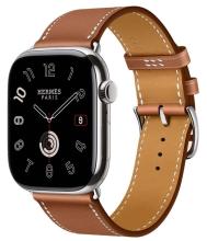 Apple Watch Hermes Series 11 46mm Silver Titanium Case with Single Tour, Gold