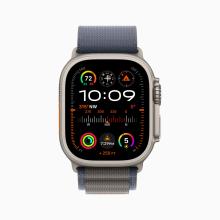 Apple Watch Ultra 2 (2024) 49mm Natural Titanium Case with Navy Ocean Band