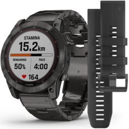 Garmin Fenix 7x Sapphire Solar Carbon Gray DLC Titanium / Carbon Grey DLC Vented Titanium Band