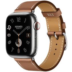 Apple Watch Hermes Series 11 42mm Silver Titanium Case with Single Tour, Gold