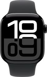 Apple Watch Series 10 42mm Jet Black Aluminum Case with Sport Band, Black