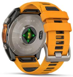 Умные часы Garmin Fenix 8 51 мм AMOLED, серебристый с оранжевым ремешком (010-02905-10)